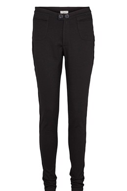 Lune sorte bukser fra Soft B med fast linning og masser af stræk